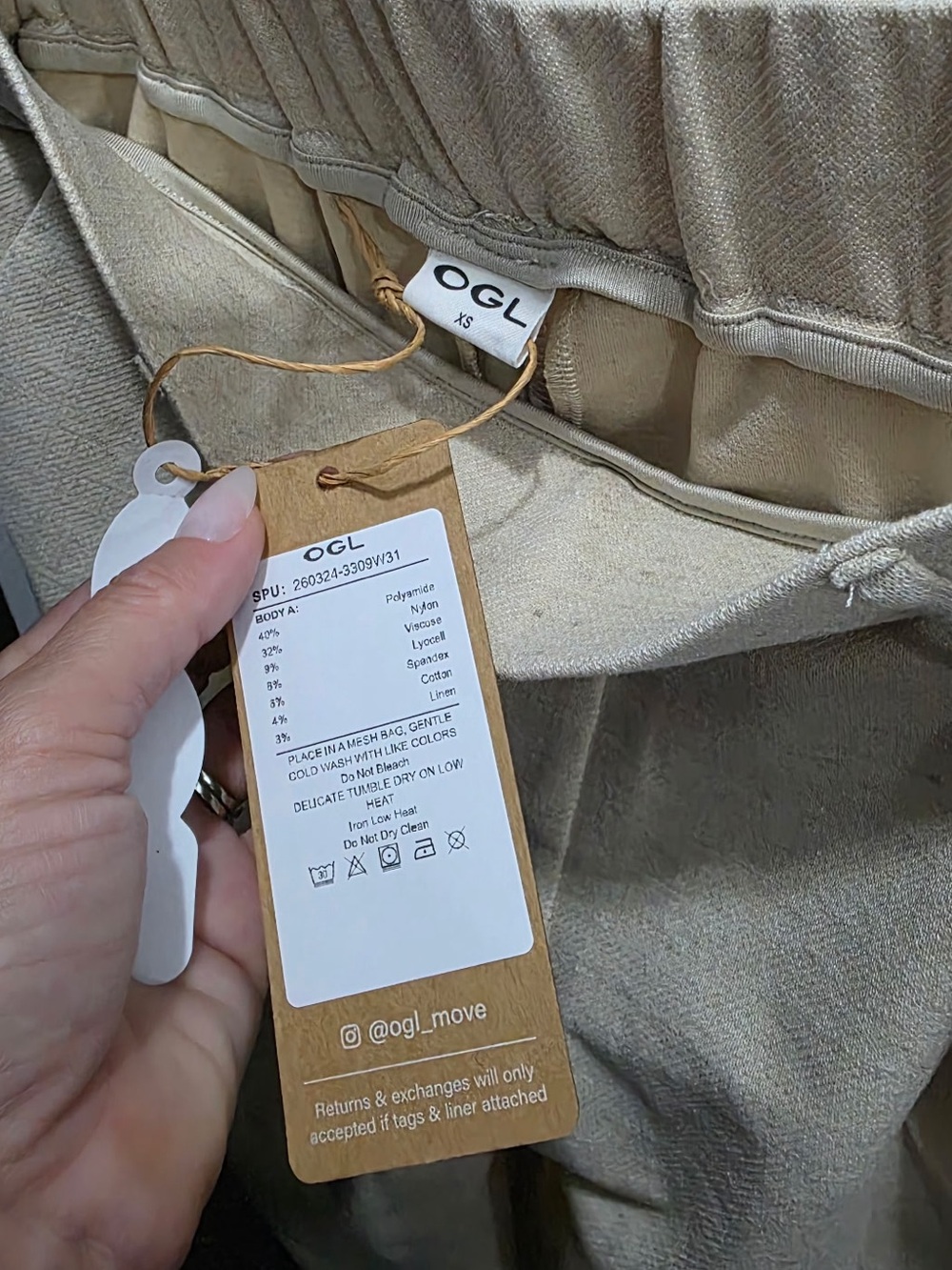 OGL Stretch Linen Blend Wrinkle-Resistant Tapered Pant Jogger Style Trousers XS - Picture 2 of 2